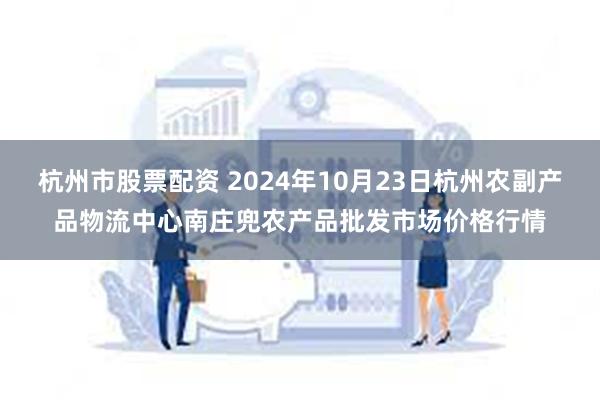 杭州市股票配资 2024年10月23日杭州农副产品物流中心南庄兜农产品批发市场价格行情