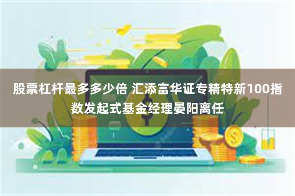 股票杠杆最多多少倍 汇添富华证专精特新100指数发起式基金经理晏阳离任